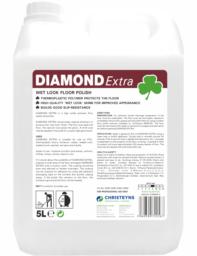 Diamond Extra Wet Look Floor Polish (25%) 5L