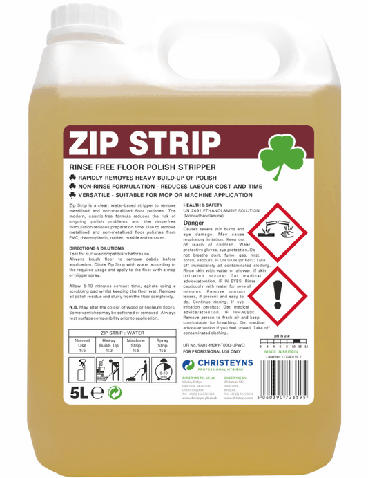 Zip Strip Rinse-Free Floor Polish Stripper 5L